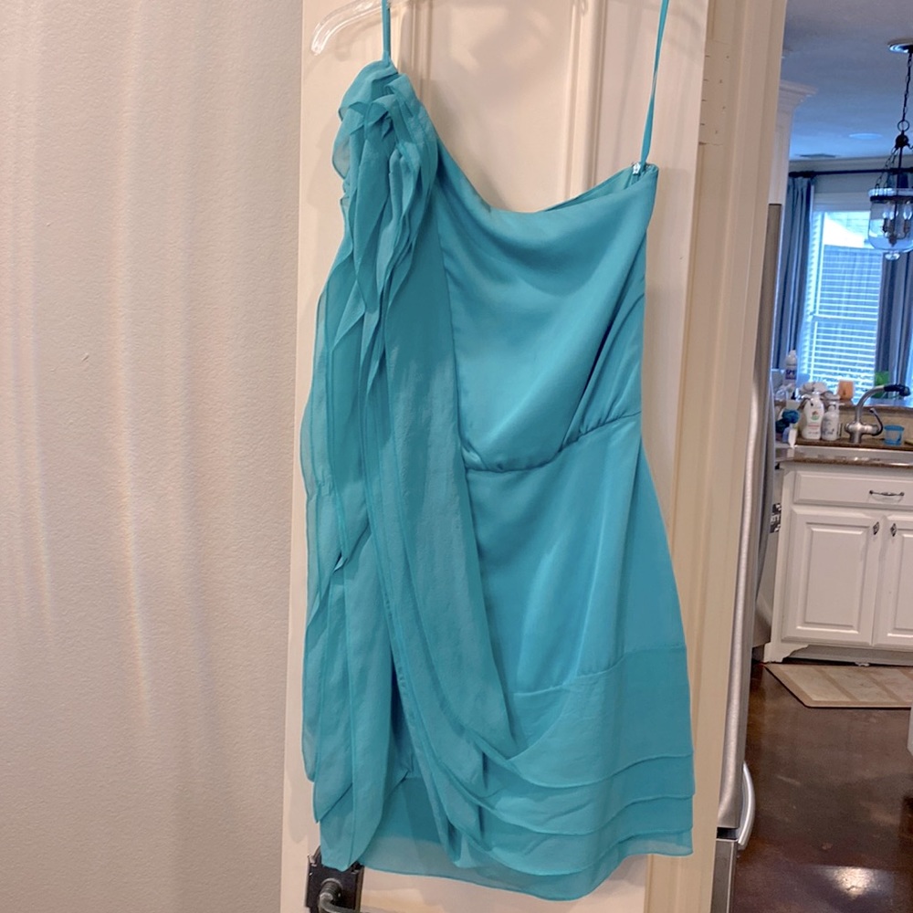 Flirty blue BCBG ruffle dress